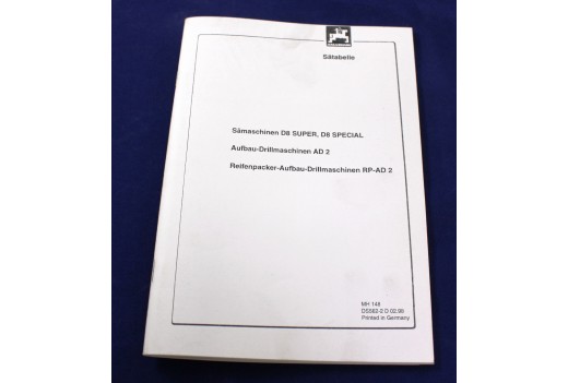 Sätabelle D8/AD/RP-AD