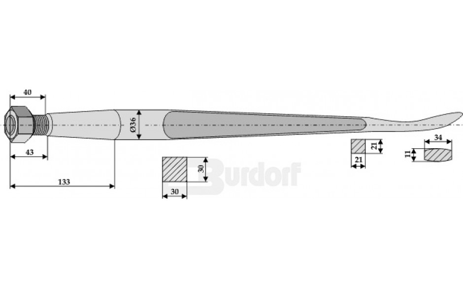 Frontladerzinken 1250 mm